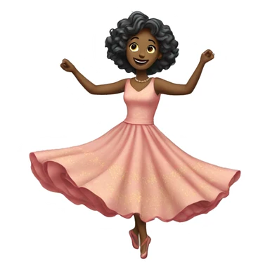 freen frock dancing lady sticker