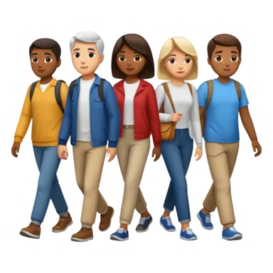 Line of people sticker