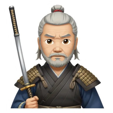 Elder samurai with beard polishing blade

































 sticker