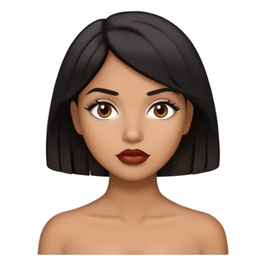 brown girl with 2b/2c black hair, brown hair and two toned lips  sticker