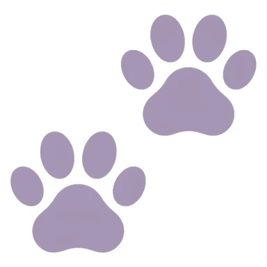 A dull purple Paw Prints sticker