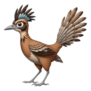 realistic roadrunner bird emoji, running sticker