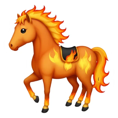 Sad fire horse emoji  sticker