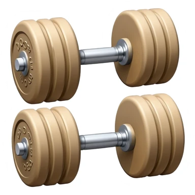 beige dumbbell, single fitness weight sticker