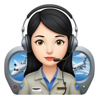 Femme cheveux noir travaille dans le domaine de l'aéronautique sticker