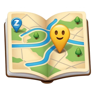 Map Pin / Location Marker on a guidebook sticker