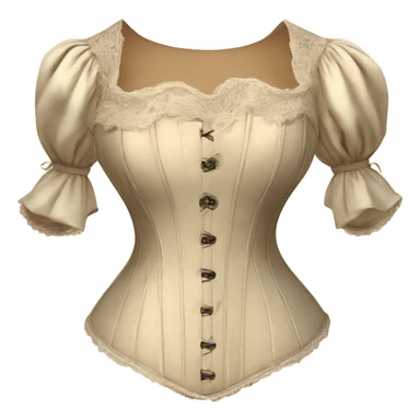 vintage rococo light beige corset with sleeves  sticker