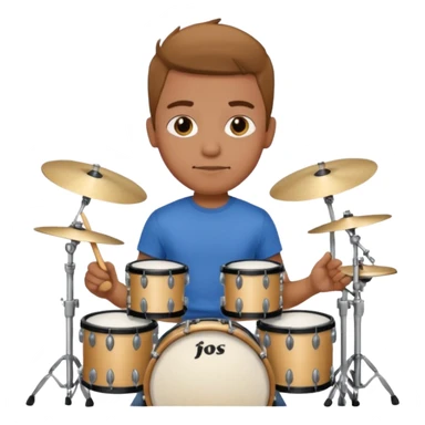 drummer at drum kit sticker