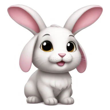 Cute rabbit with light pink how on head sticker