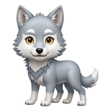 Toony Chibi Cute Ginga Nagareboshi Gin/Silver Fang the wolf (full body) (feral) (4 legs) (canine) sticker