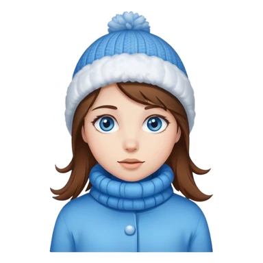 Mädchen jung, braune Haare und blaue Augen, ganzer Körper, Winterkleidung  sticker