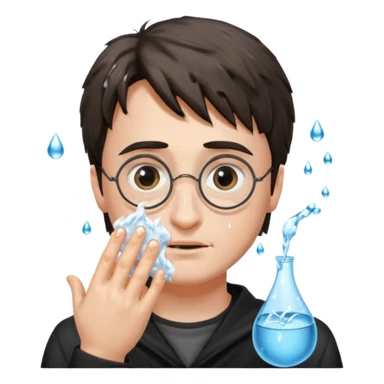 harry potter is washing his face sticker