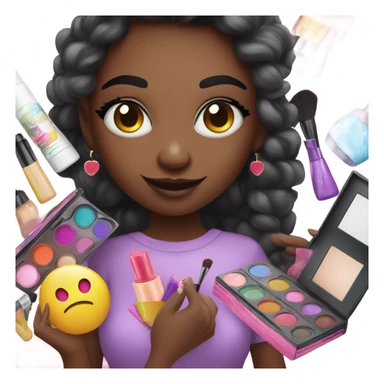 Girl and makeup kit sticker