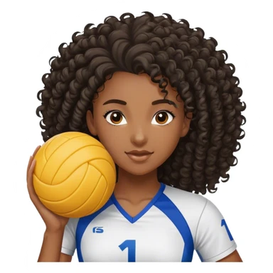 black stanford volleyball plyer girl curly hair sticker