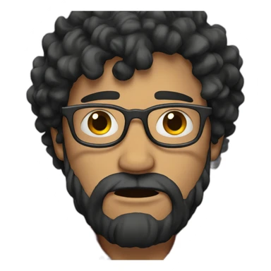 Crying man with beard, glasses, black curly hair and red plaid shirt sticker