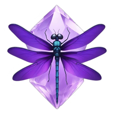 dragonfly inside a purple crystal sticker