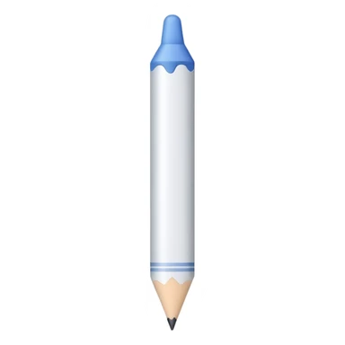 white colored crayon with a sharp white tip sticker