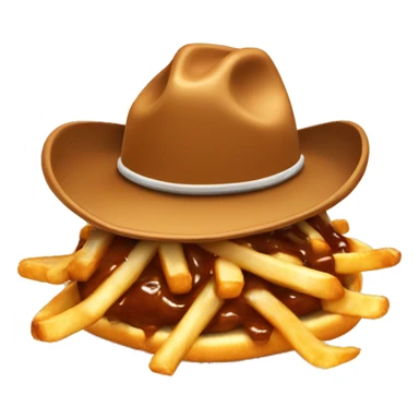 Poutine with cowboy hat sticker