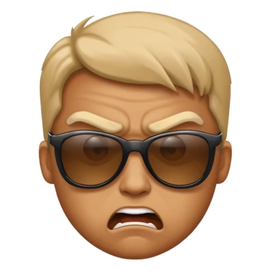 Angry face with sun glasses sticker