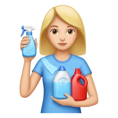 woman holding laundry detergent sticker