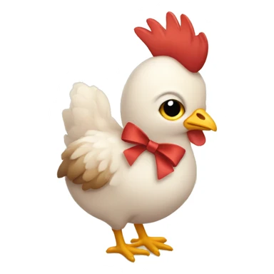 hen chick with bow emoji sticker