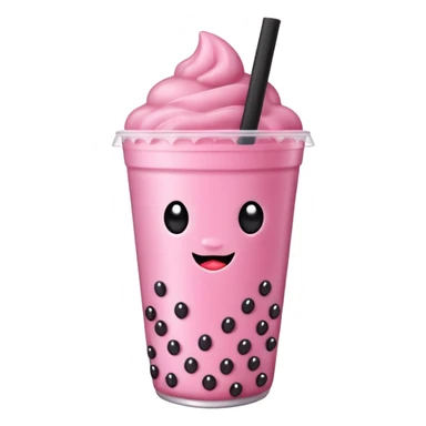 strawberry boba milk tea sticker