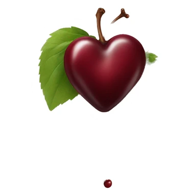 heart-shaped burgundy cherries on single stem sticker