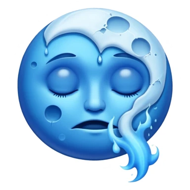 cracked sleepy moon leaking blue dream smoke sticker