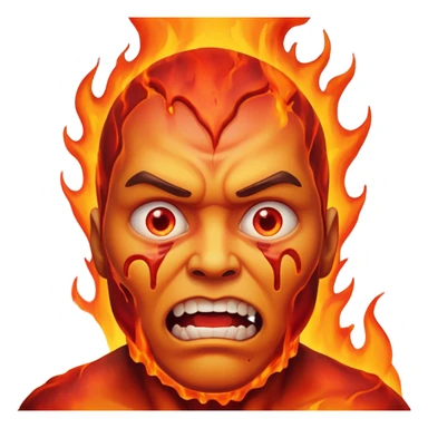 Man with scary face with lava melting him sticker