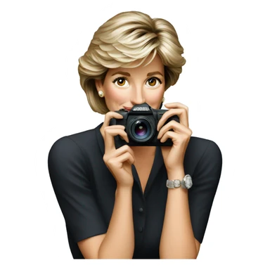 lady diana taking a photograph sticker