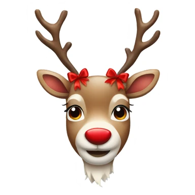 Reindeer with a red bow sticker