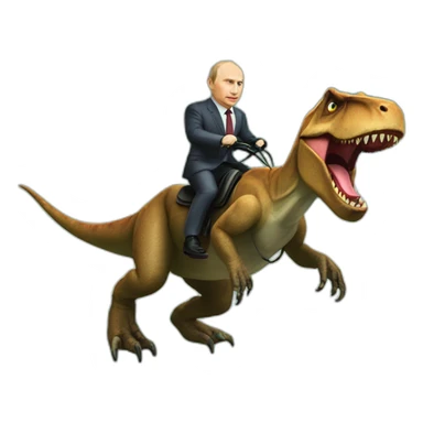 Putin ride a trex sticker