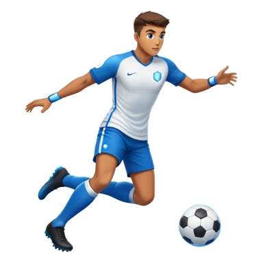 soccer player with a glowing laser beam effect sticker