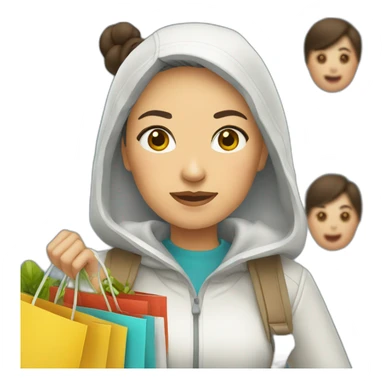 shopping kazakh woman sticker