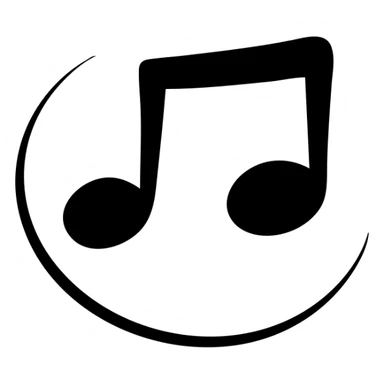 music icon, hand-drawn black outlined style sticker