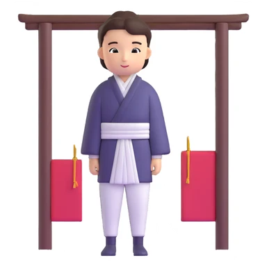 Japanese male high school student staying at traditional inn during school trip sticker