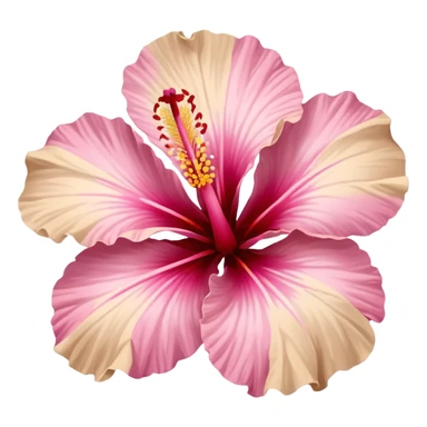 Pink and beige hibiscus flower  sticker