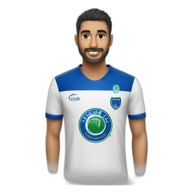 Saudi person wearing T-shirt,saudi Al Hilal club sticker