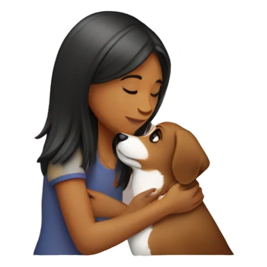 girl with dog kissing sticker