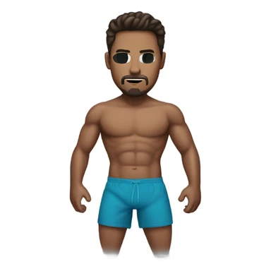 Iron Man with swim shorts sticker
