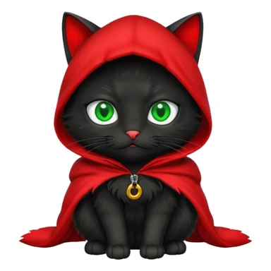 Black Cat with red hood sticker