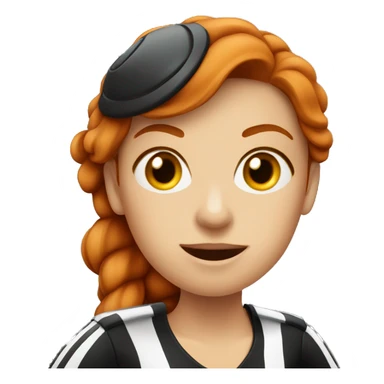 redhead female referee with whistle sticker