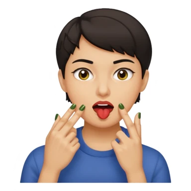 Emoji de una persona mordiéndose la uña  sticker