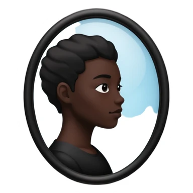 silhouette looking into a mirror sticker