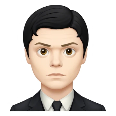 evan peters as mr. march black hair sticker