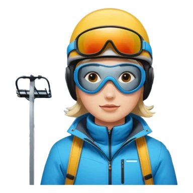ski trip, person on a ski lift, winter gear sticker