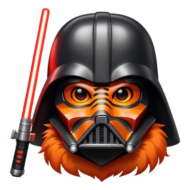 tiger face with Darth Vader helmet and red lightsaber for Twitch emote sticker