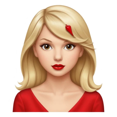 Taylor Swift red líp and elegant look sticker