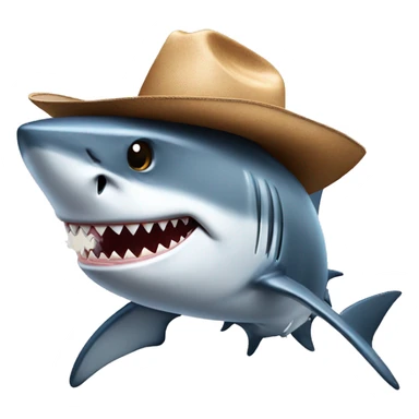 Shark with a cowboy hat sticker