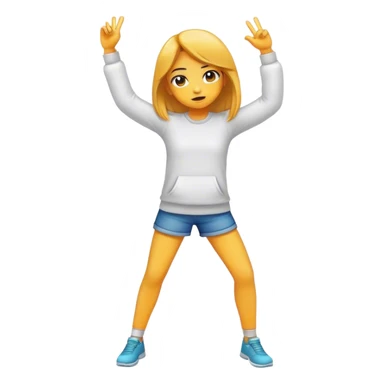 a girl dabbing sticker